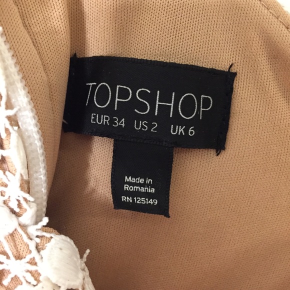 TopShop Cold Shoulder Lace Dress. Size 2 - Picture 4 of 8